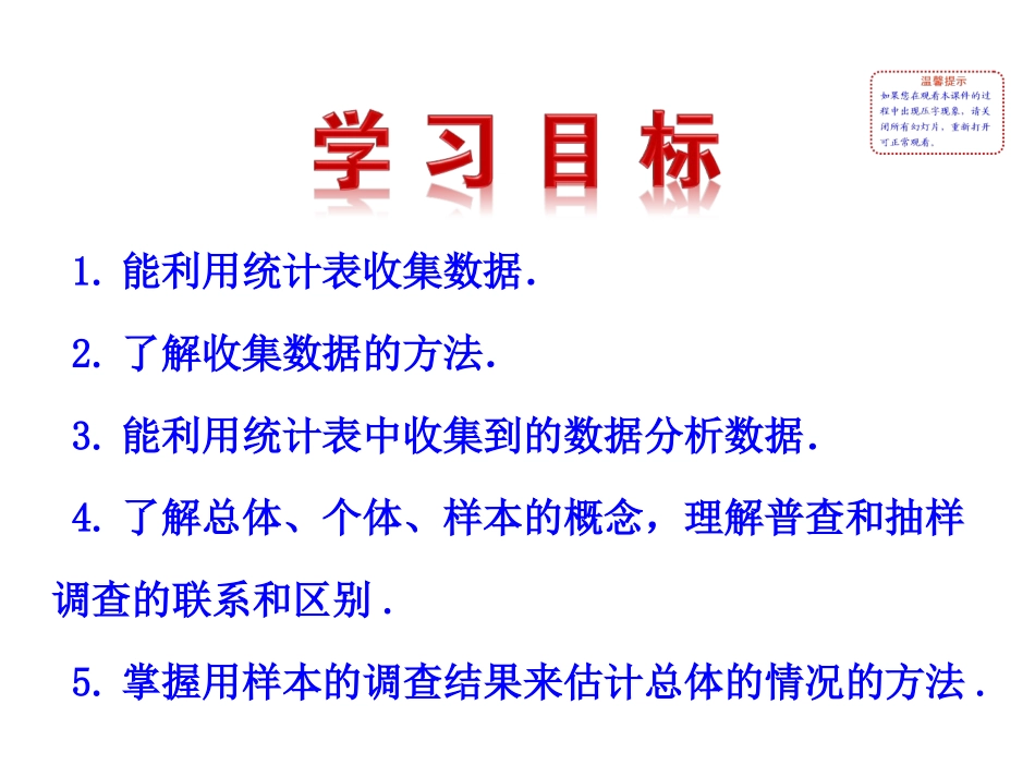 2015版初中数学多媒体教学课件：51数据的收集与抽样（湘教版七上）_第2页
