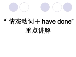 “情态动词+have-done”重点讲解