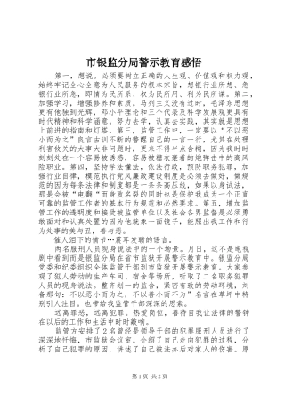 市银监分局警示教育感悟