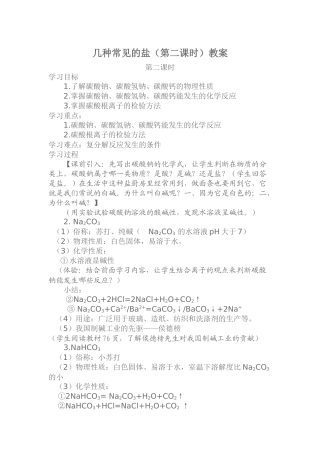 几种常见的盐第二课时教案