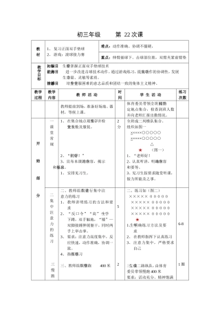 复习正面双手垫球