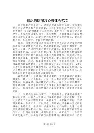 组织消防演习心得体会范文