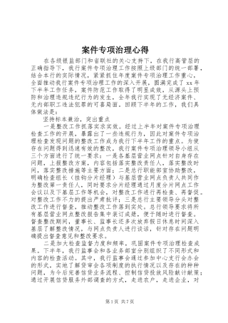 案件专项治理心得