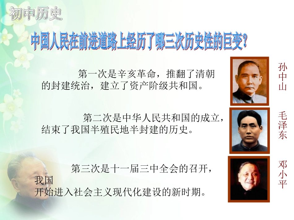 岳麓版八年级下册第10课+伟大的转折23PPT_第3页