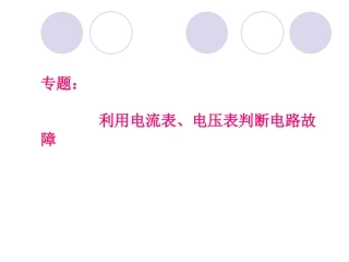 利用电流表电压表判断故障
