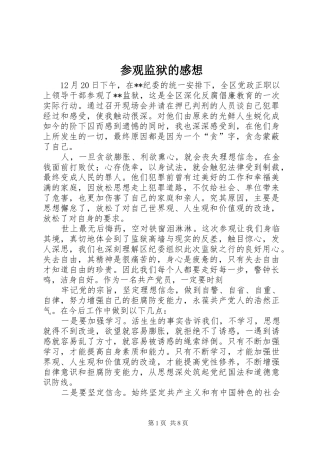 参观监狱的感想