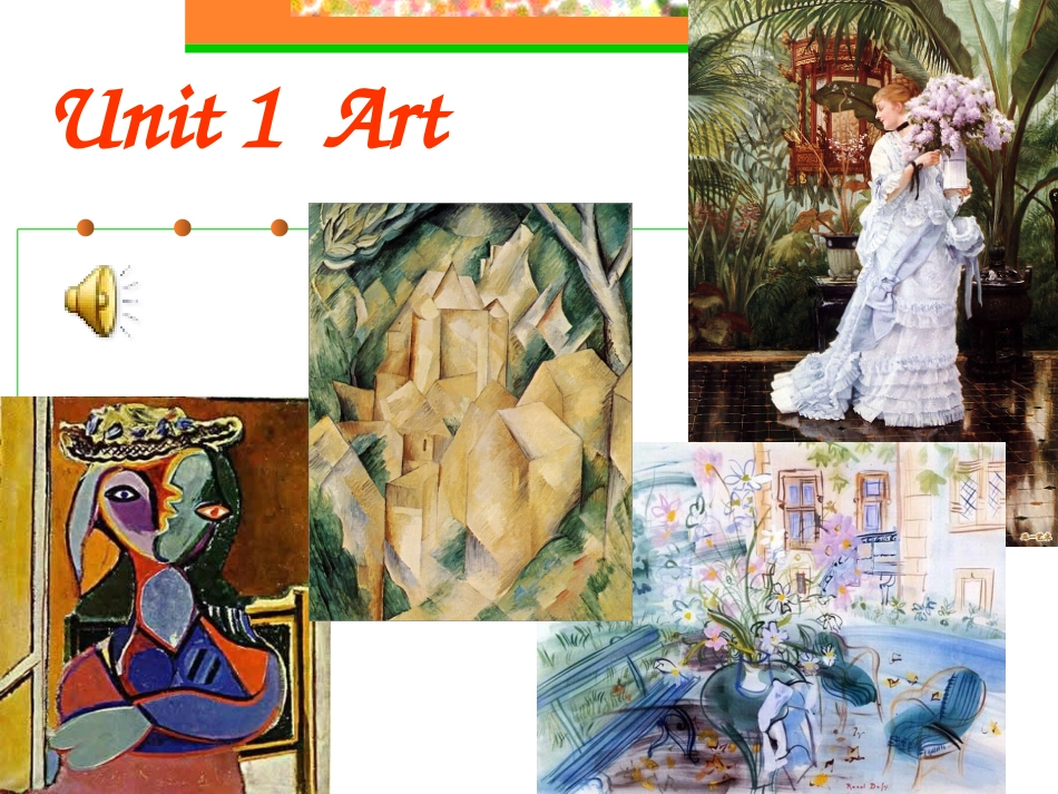 高二英语人教课标选修6Unit1ArtWarmingup课件_第1页