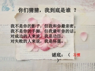 行为习惯主题班会