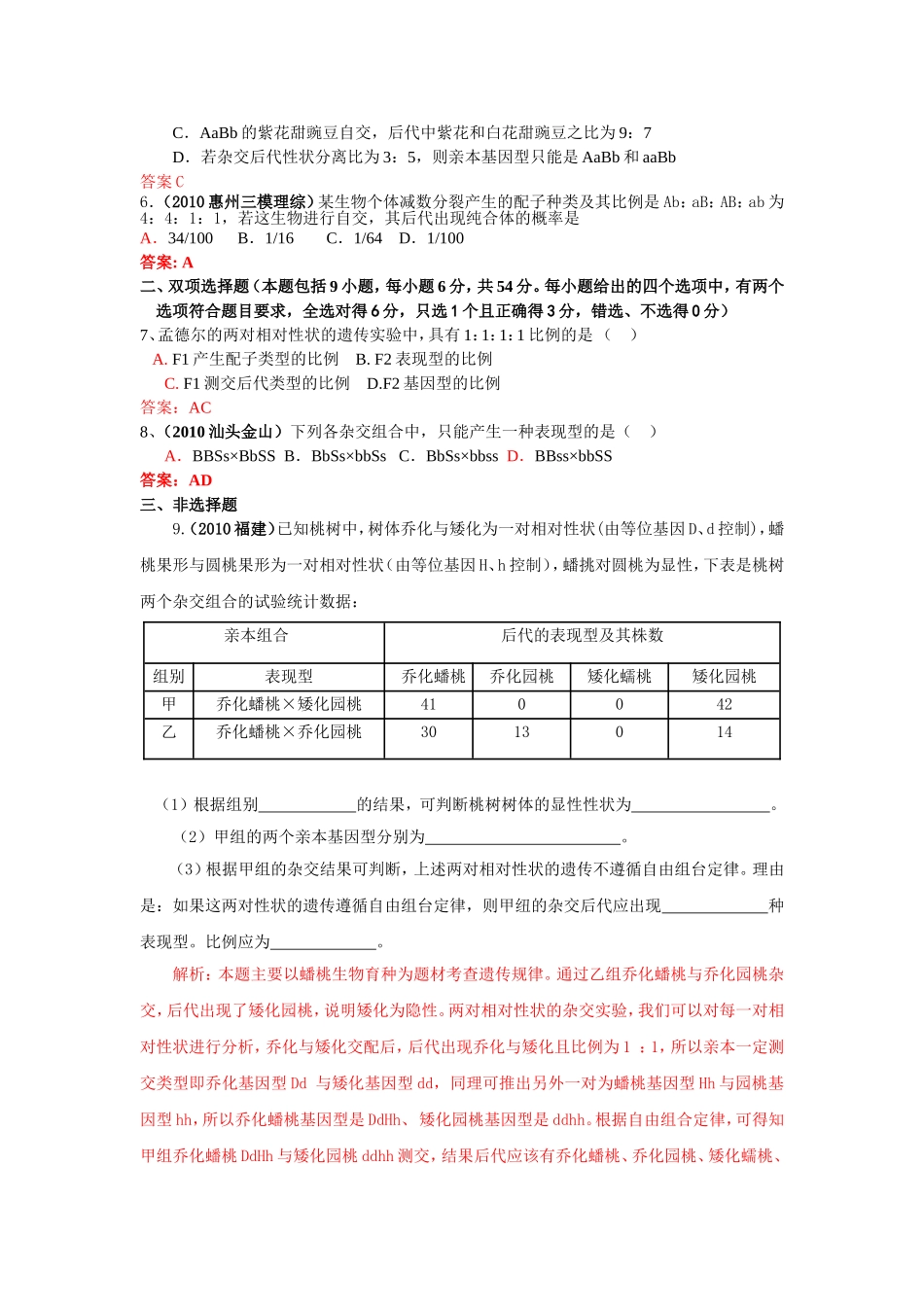孟德尔豌豆杂交试验（二）_第2页