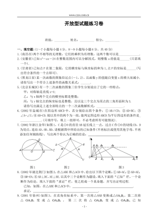 开放型试题练习卷(含答案)-