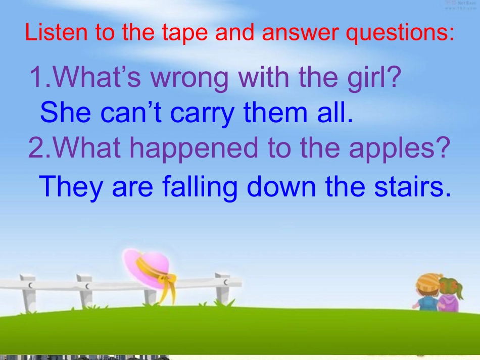 六下M4U2The-apples-are-falling-down-the-stairs1_第2页