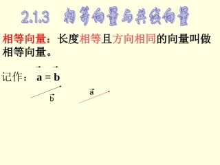 相等向量与共线向量