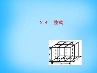 整式教学课件新版湘教版