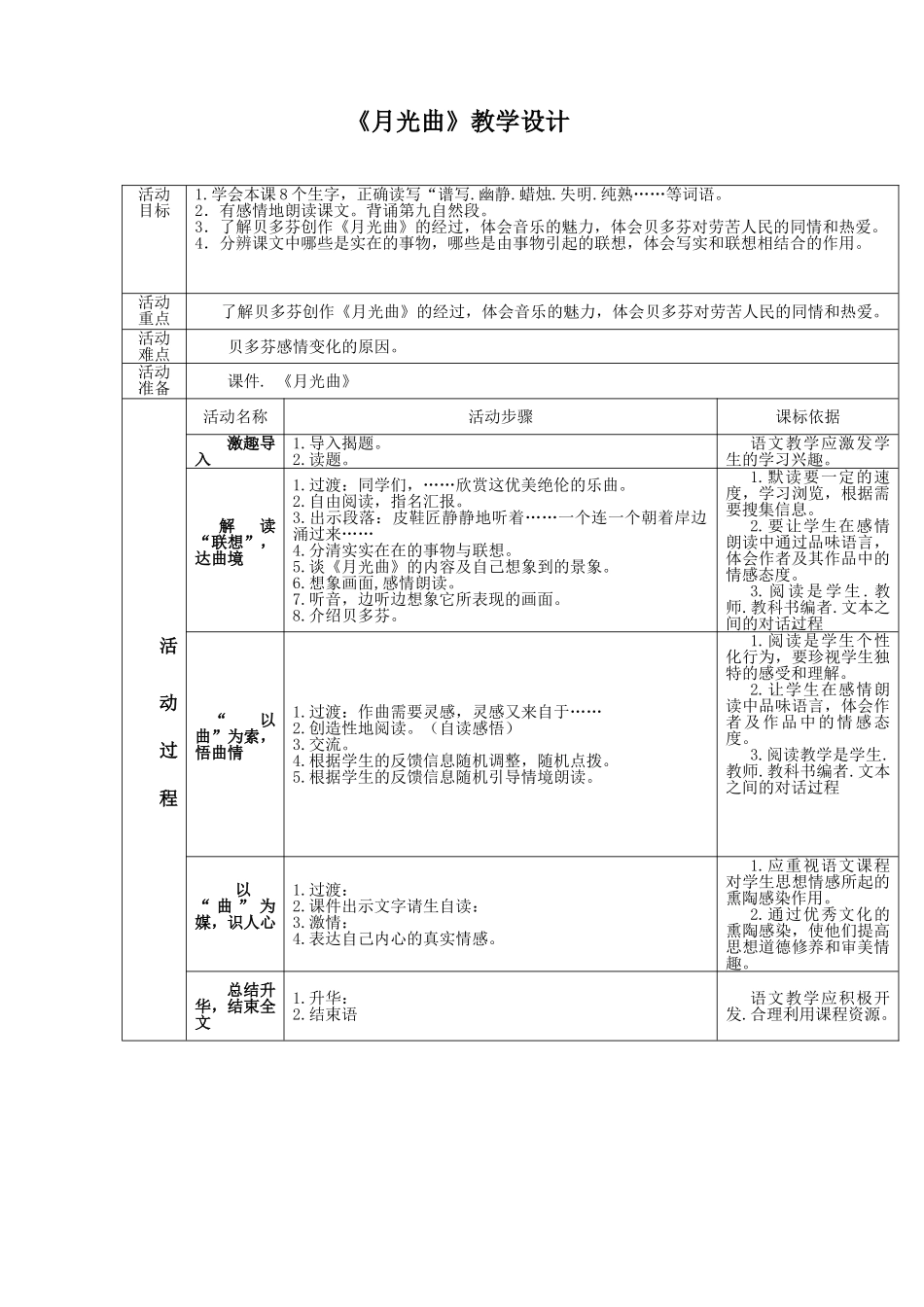 《月光曲》教学设计_第1页
