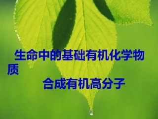 选修生命中的基础有机化学物质合成有机高分子