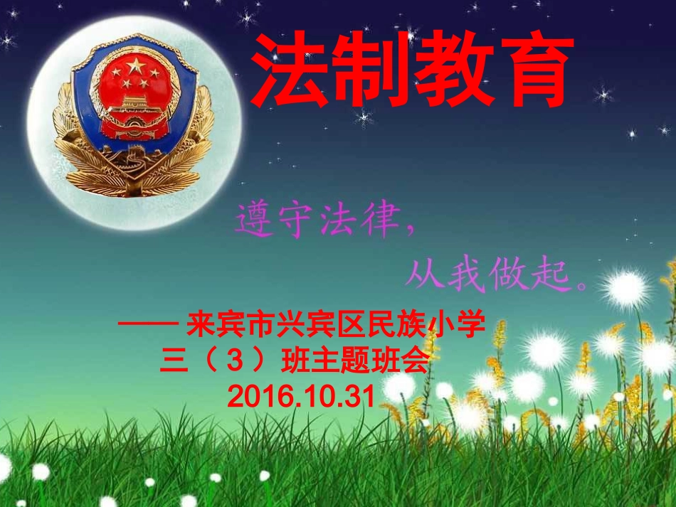 小学生法制教育主题班会_第1页