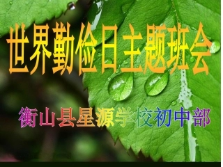 世界勤俭日主题班会(1)