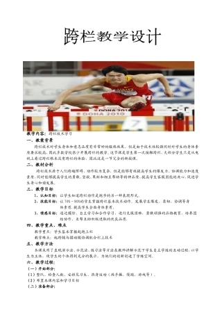 跨栏跑教学案例