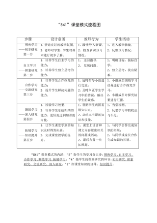 “541”课堂模式流程图