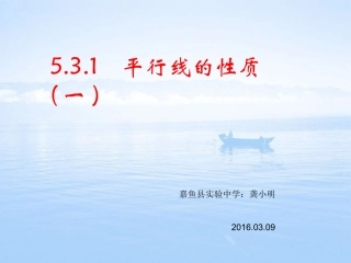 （人教版）七年级下册：531`平行线的性质（1）