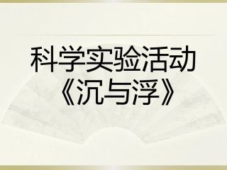 科学实验活动《沉与浮》