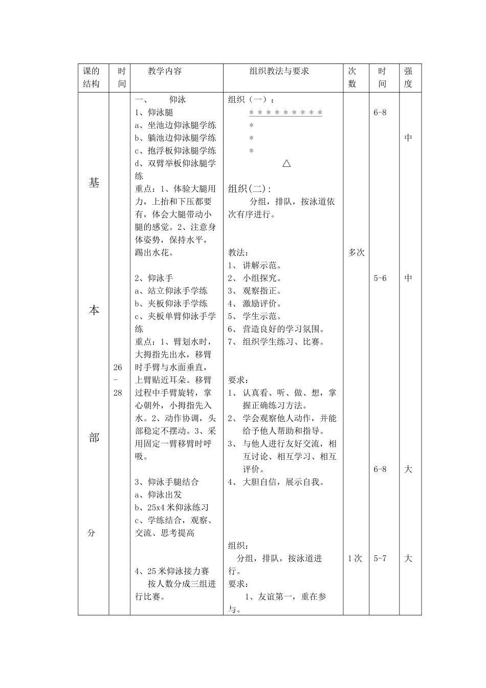 游泳仰泳教案_第2页