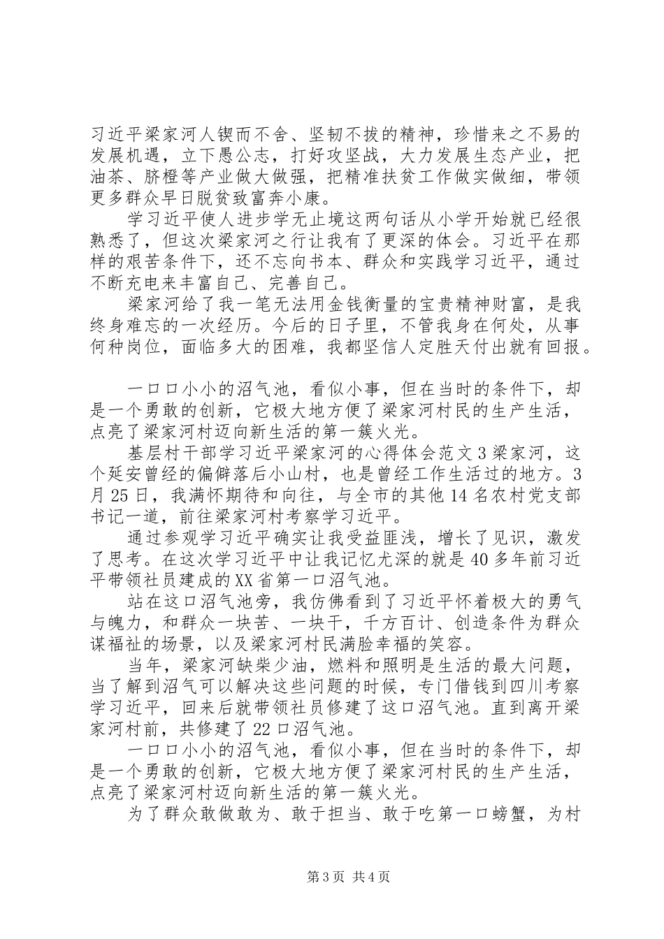 基层村干部学习梁家河的心得体会_第3页