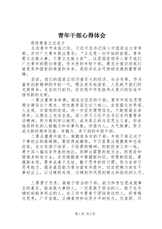 青年干部心得体会