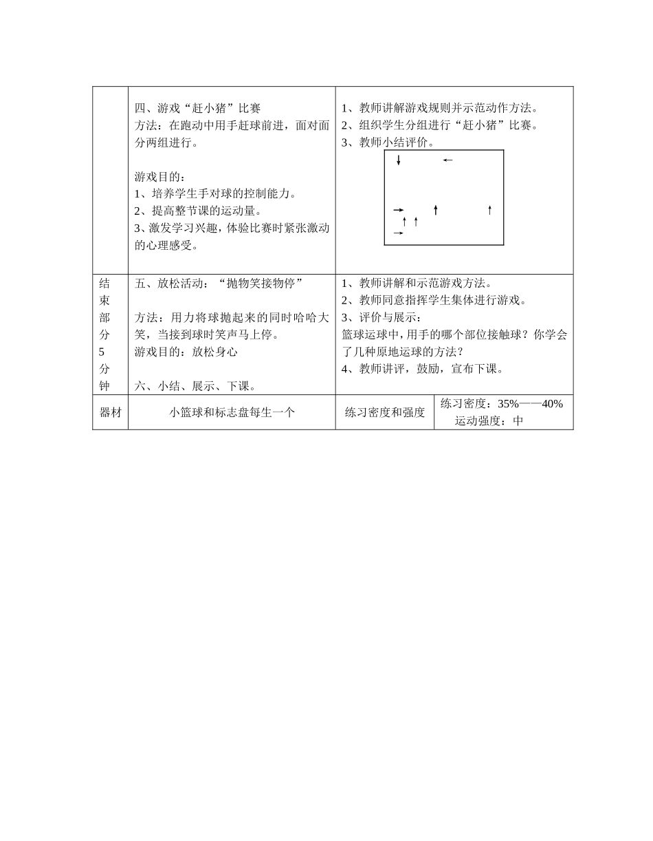 小学篮球运球教案_第3页
