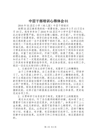 中层干部培训心得体会01