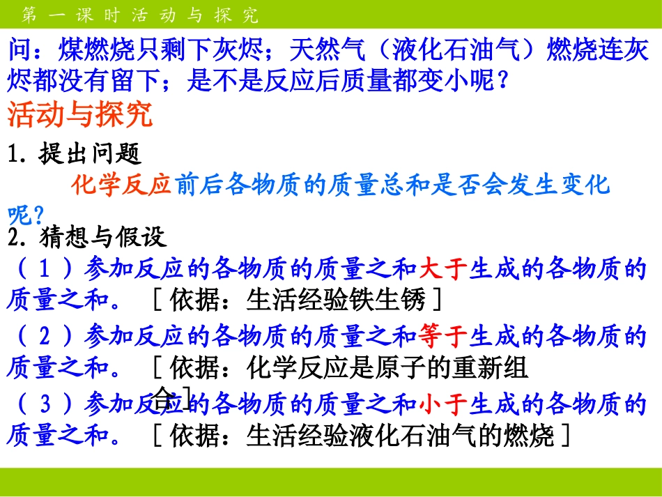九年级化学第五单元课题1《质量守恒定律》课件_第2页