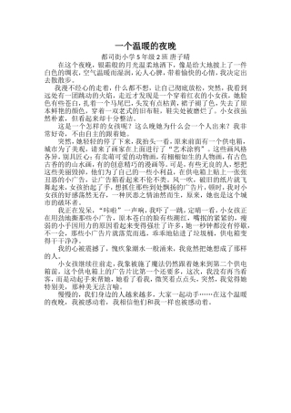 一个温暖的夜晚