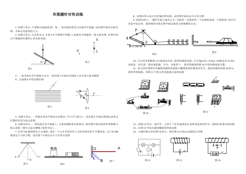 初中物理作图题专题复习训练题_第2页
