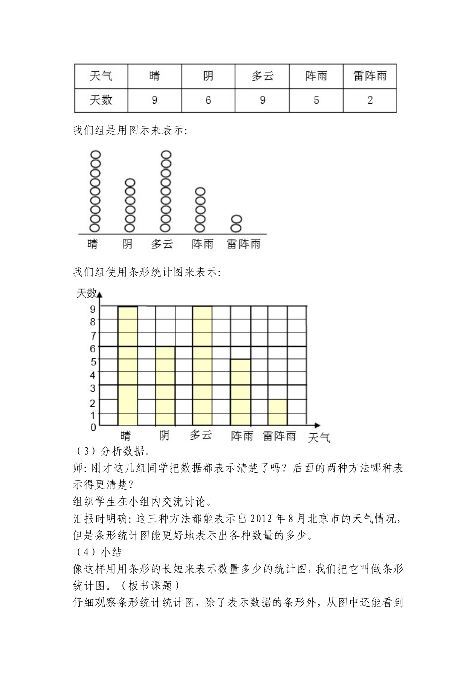 2014--2015年人教版四年级上册第七单元《条形统计图》教案_第3页