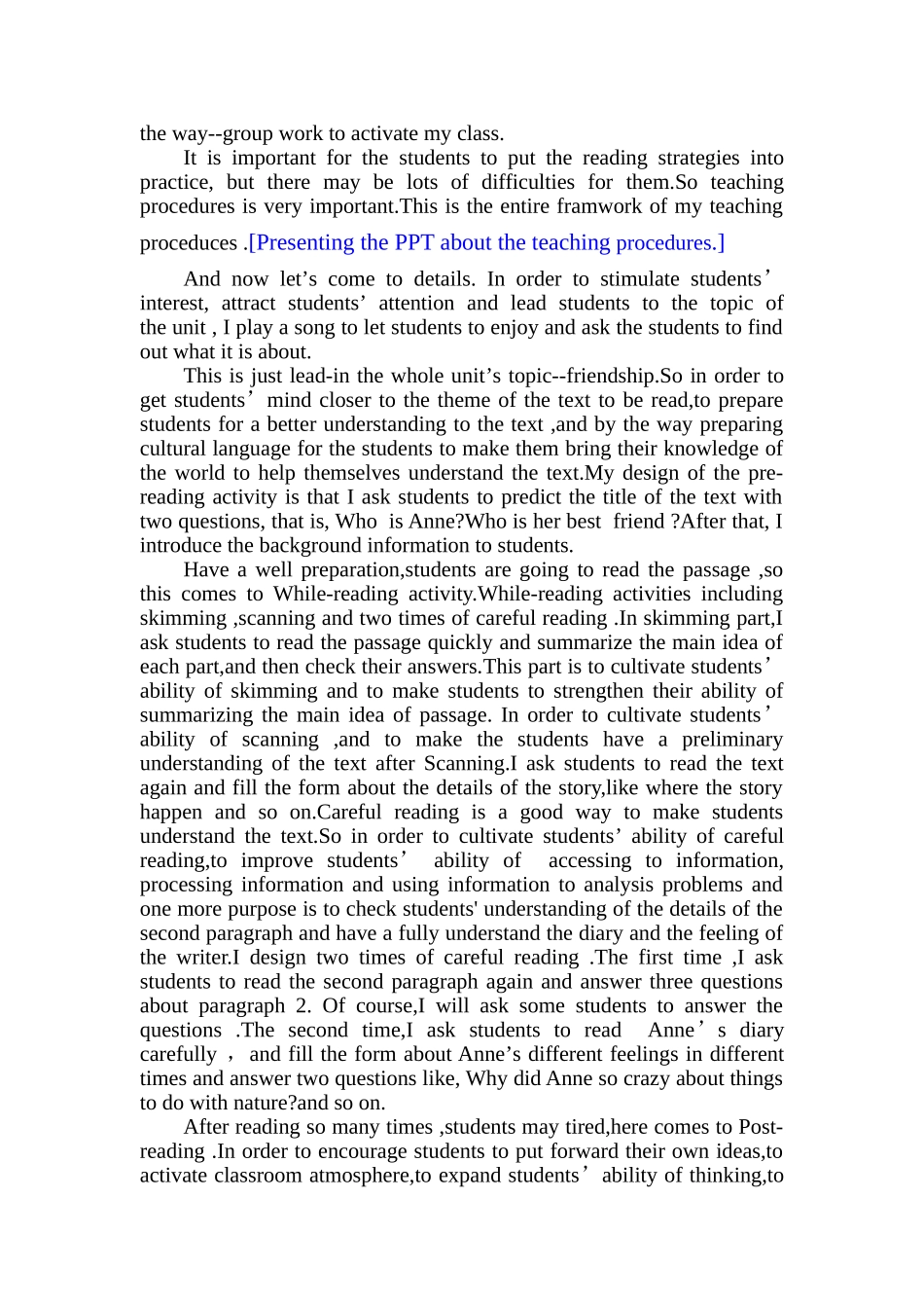 高一friendship说课稿_第2页