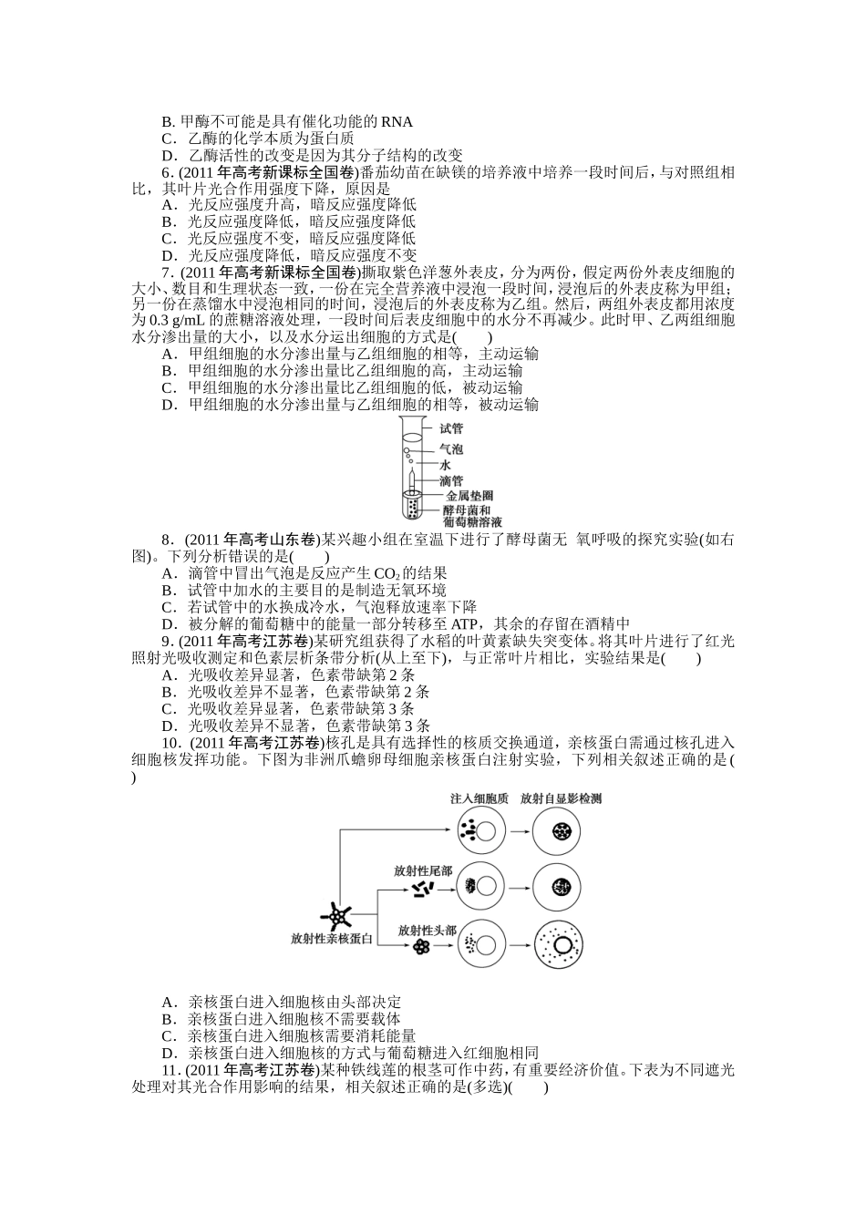 专题二细胞的代谢_第2页