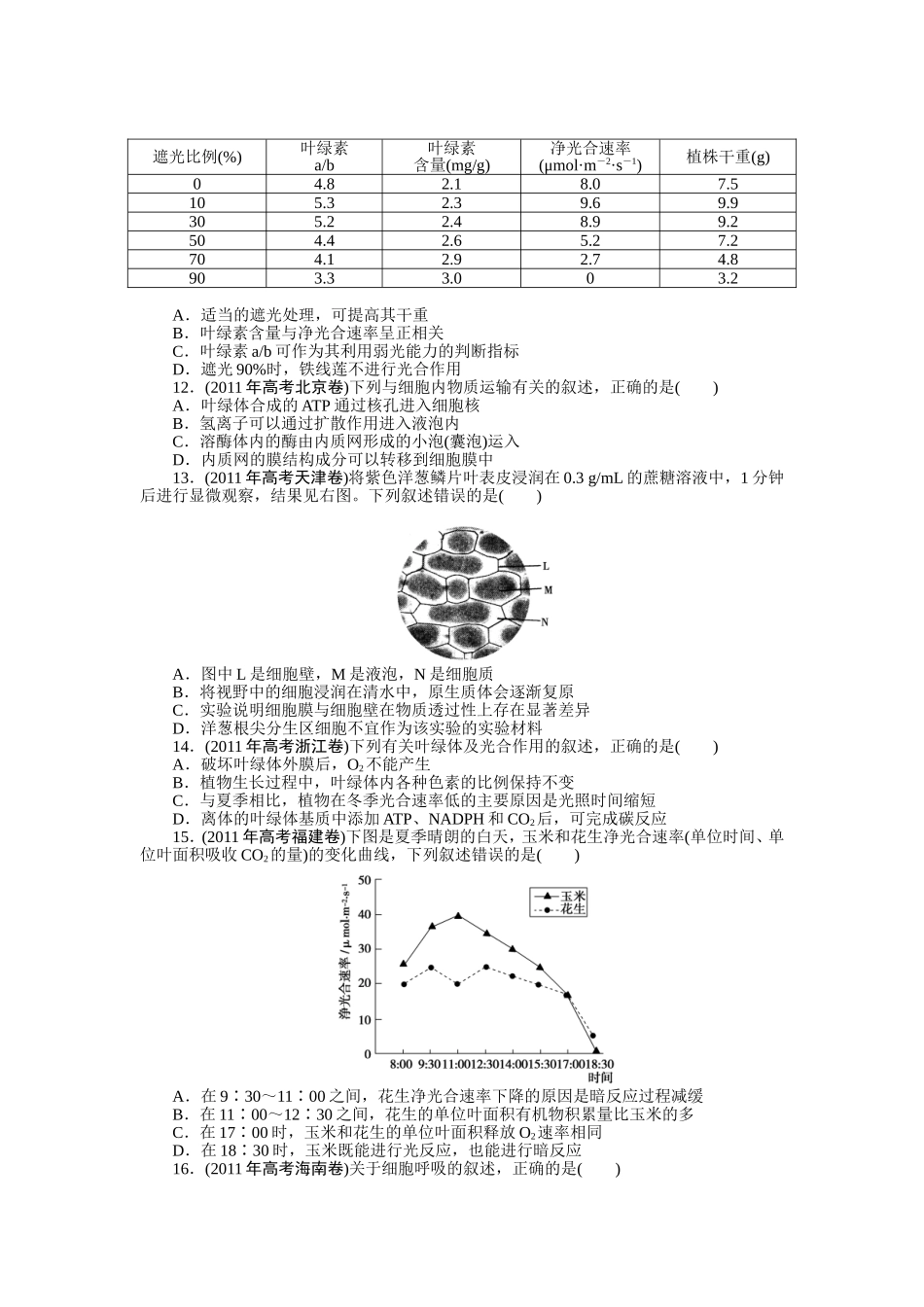 专题二细胞的代谢_第3页
