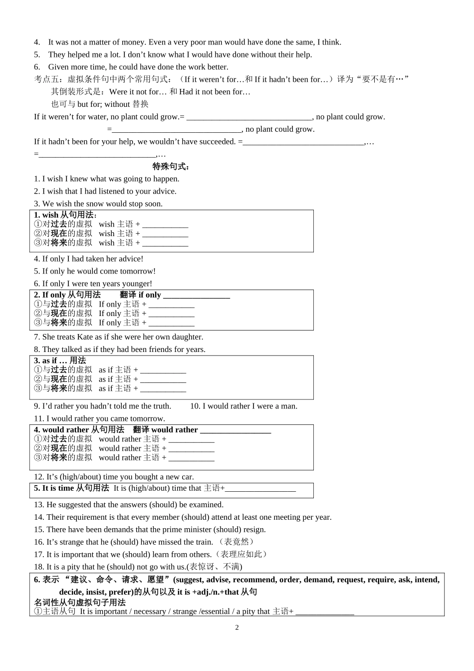 于老师虚拟语气专题 _第2页