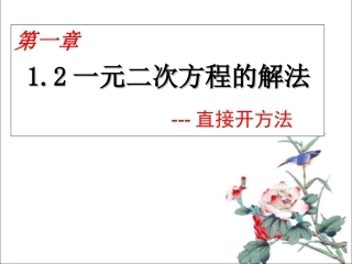 直接开平方法