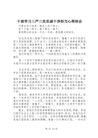 干部学习三严三实忠诚干净担当心得体会