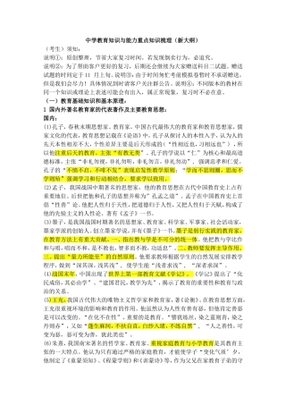 中学教育知识与能力重点知识梳理