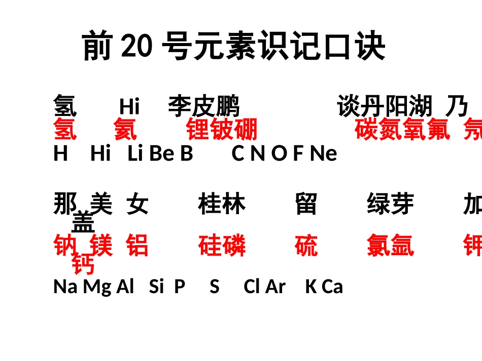 前20号元素识记口诀_第1页
