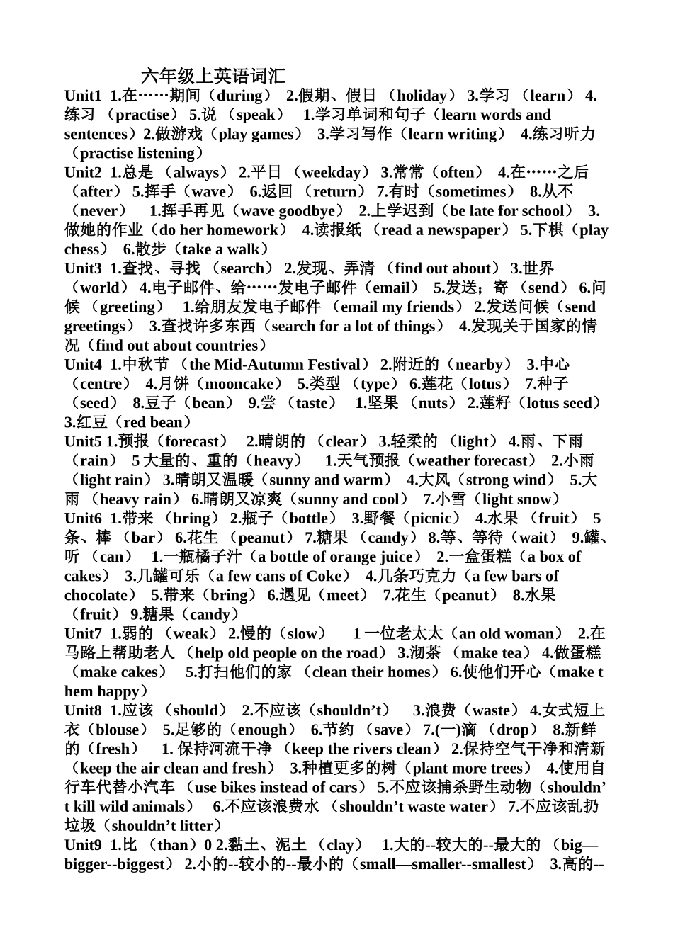 六年级上英语词汇2_第1页