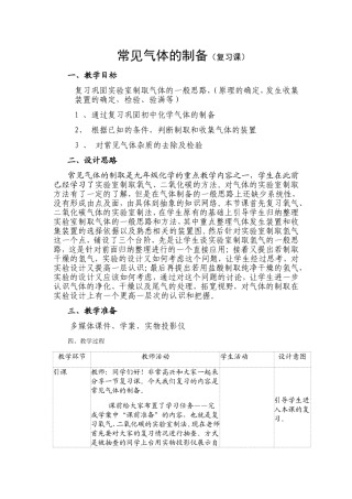 常见气体的制备