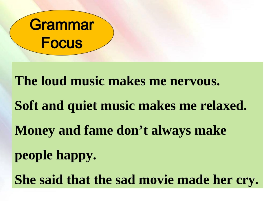 2014人教版新目标英语九年级Unit11__Sad_movies_make_me_cry_Section_A_(Grammar_Focus-4c)_第2页