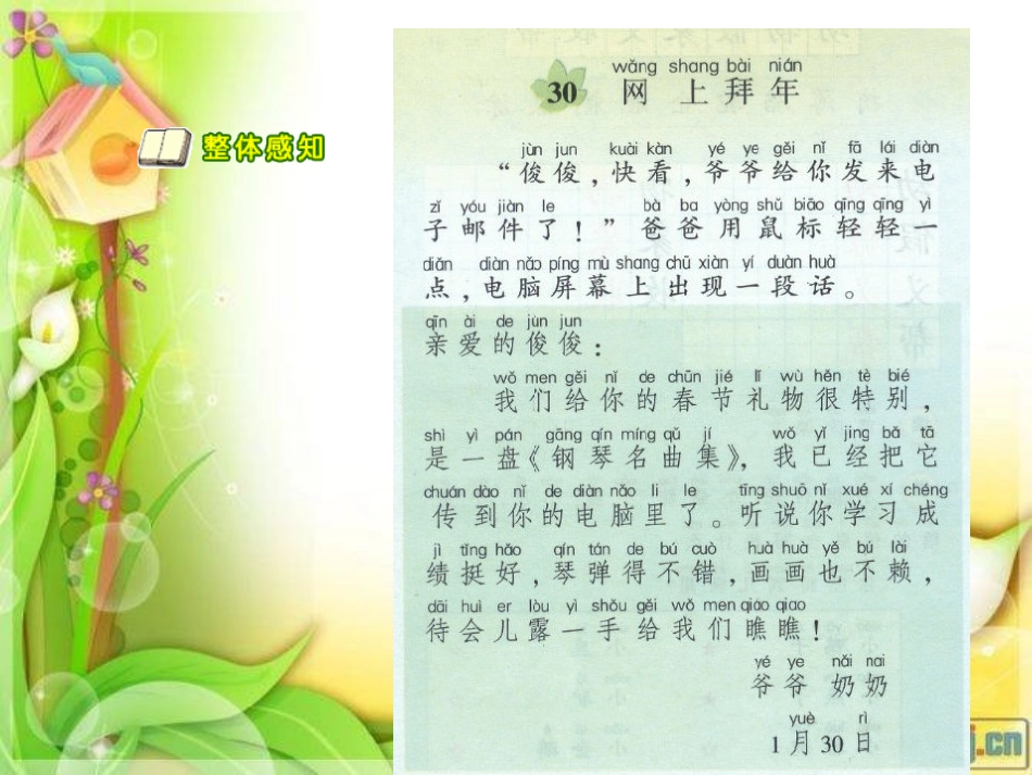 （湘教版）二年级语文上册课件网上拜年_第3页