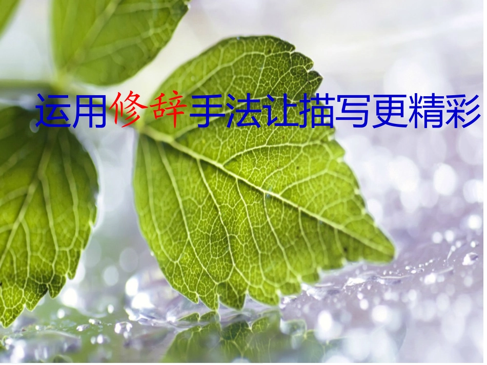 作文训练——运用修辞手法让描写更精彩_第1页