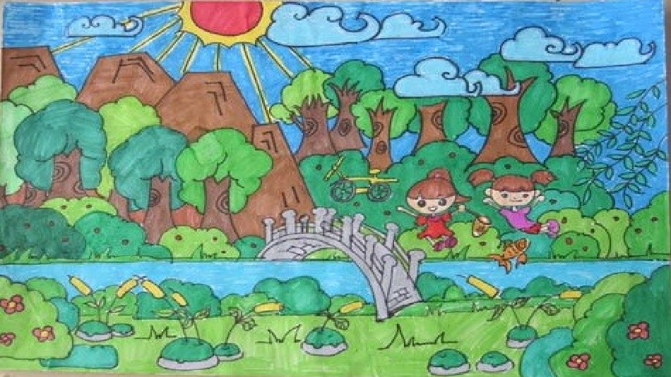 《优美的生活环境》课堂播放学生范画_第3页