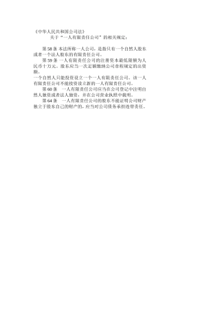 “一人有限责任公司
