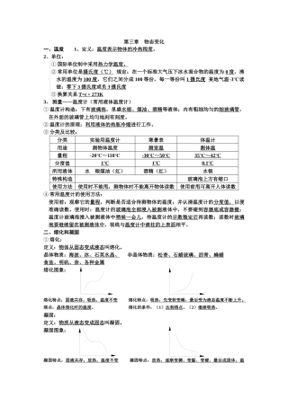第三章物态变化复习重点